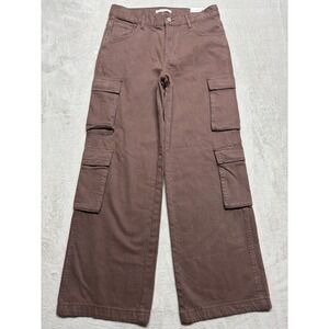 PacSun‎ 90s Baggy Cargo Jeans Women's 27 Wide Leg Brown Y2K Relaxed Fit (31x31)